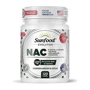 NAC N-Acetilcisteína 1000mg 120 cápsulas - Sunfood Evolution