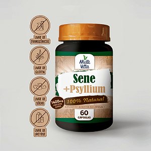 Sene com Psyllium Extrato Seco 1400mg 60 cápsulas - Multivitta