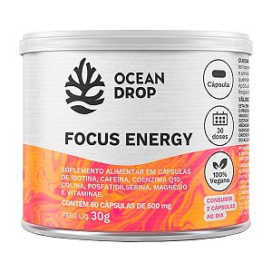 Focus Energy 500mg 60 cápsulas - Ocean Drop