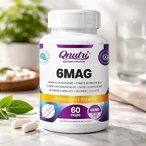 6 Magnésio 480mg 60 cápsulas - Qnutri