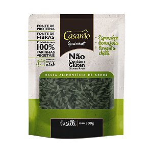 Macarrão Fusilli Espinafre, Berinjela, Pimenta e Chilli 300g - Casarão