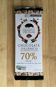 Barra de Chocolate 70% Cacau Orgânico 80g - Deorum