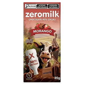 Chocolate 40% Sabor Morango 20g - Zeromilk