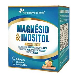 Magnésio + Inositol 20 sachês de 7g Sabor Pink Lemonade - Flora Nativa