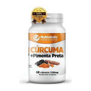 Cúrcuma + Pimenta Preta 520mg 60 cápsulas - Nutrivitalle