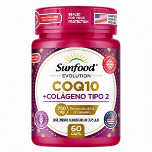 CoQ10 com Collagen Tipo 2 750mg 60 cápsulas - Sunfood Evolution