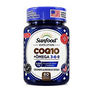 CoQ10 com Ômega 3-6-9 2000mg 60 softgels - Sunfood Evolution