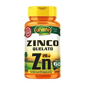 Zinco Quelato 500mg 60 cápsulas - Unilife