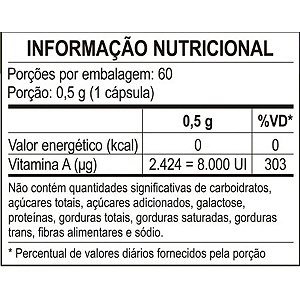Vitamina A - Retinol - 60caps - Unilife
