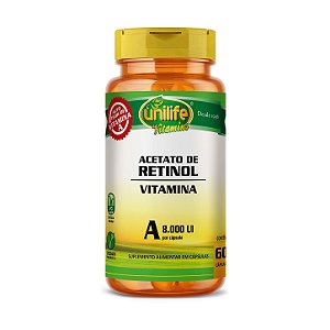 Vitamina A Retinol 60 cápsulas - Unilife