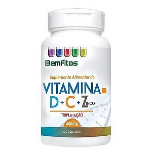 Vitamina D+C+Zinco 60caps x 600mg - Novafitos