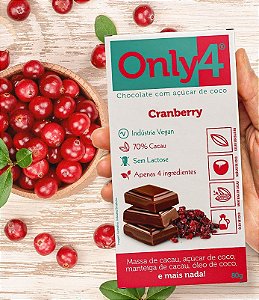 70% Cacau Cranberry 70g - Only 4