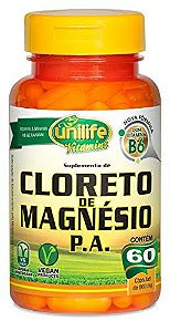 Cloreto de Magnésio P.A. 800mg 60 cápsulas - Unilife