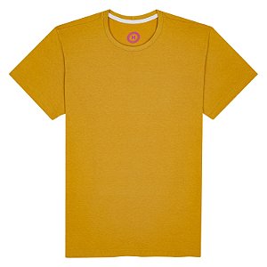 Camiseta Sustentável Masculina Manga Curta Amarela Lisa Frutoze