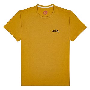 Camiseta Sustentável Masculina Manga Curta Amarela Silk Frutoze