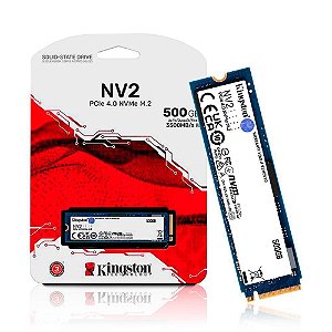 SSD Kingston Nvme, 500GB, M.2 2280, NVME PCIE 4.0 X4, Leitura 3500MB/s E Gravação 2100MB/s - Snv2s/500g