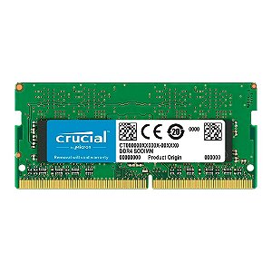 Memória Crucial Basics, 8GB, 2666MHz, DDR4, CL19, para Notebook - CB8GS2666