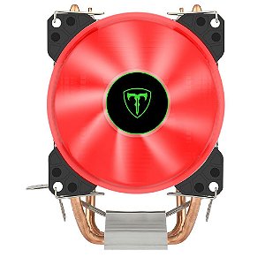 Cooler para Processador T-Dagger Idun  R, LED Vermelho Intel/AMD, 90mm, Preto