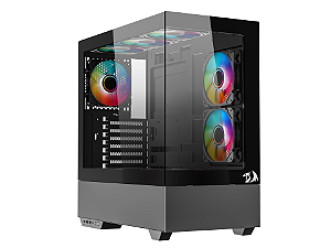 GABINETE GAMER REDRAGON REFLECT PRO PRETO MID TOWER CA-607B