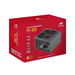 Fonte computador ATX 350W PS-350BK Preta Sem Cabo C3Tech