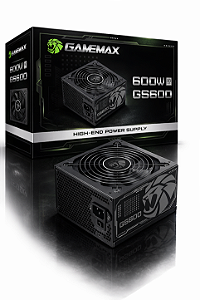 Fonte Gamemax GS600, 600W, 80 Plus White, PFC Ativo
