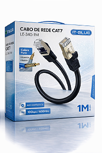 Cabo de Rede Cat7 1m IT-Blue Preto