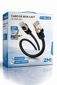 Cabo de Rede Cat7 2m Preto IT-Blue