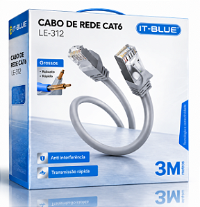 Cabo de Rede Cat6 3M IT-BLUE