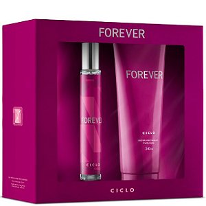 CICLO | KIT COLÔNIA + HIDRATANTE FOREVER | Eau de Cologne Feminino 30ml + Hidratante Corporal Perfumado 240ml