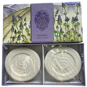 LA FLORENTINA | CAIXA C/2 SABONETES LAVANDA | 2 Sabonetes em Barra Italiano 115g cada
