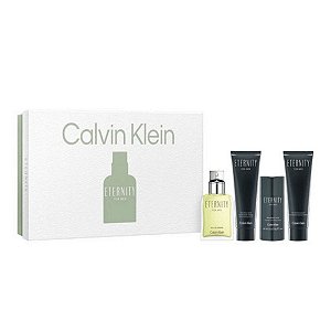 CALVIN KLEIN | KIT COFFRET ETERNITY FOR MEN | Eau de Toilette Masculino 100ml + Shampoo Cabelo e Corpo 100ml + Balm Pós Barba  + Desodorante Stick 75ml