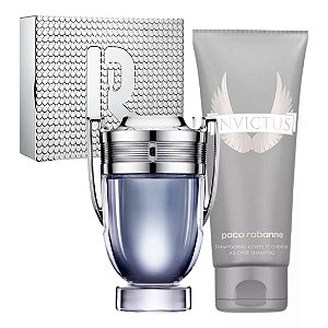 PACO RABANNE | KIT COFFRET INVICTUS | Eau de Toilette Masculino 100ml + Shampoo 100ml