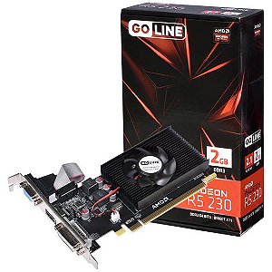 Placa de Vídeo GoLine Radeon R5-230 2GB DDR3 PCI-Express