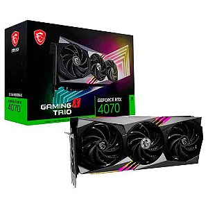 Placa de Vídeo MSI GeForce RTX4070 Gaming X Trio 12GB GDDR6X PCI-Express