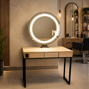 Bancada Estilo Industrial com Espelho com 1 Lugar