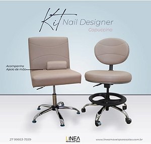 kit de cadeiras Nail Designer sem braços - Costura Meia Lua