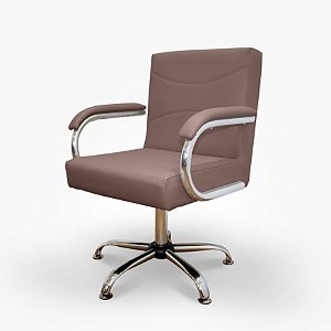 Cadeira Cliente Nail Designer com Braços - Estilo Meia Lua