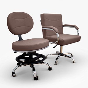 Kit Cadeira Nail Designer - Estilo Meia Lua (com braços)