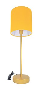 Abajur Luminária Dan Dourado Cupula Amarelo