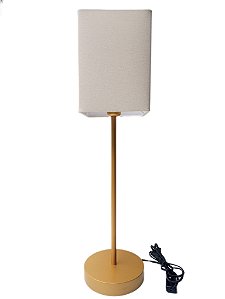 Abajur Luminária Dan Dourado Cupula Quadrada