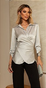 Camisa Cetim Transpassada G