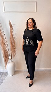 Blusa Bordada Manga Princesa