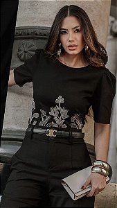 Blusa Bordada Manga Princesa