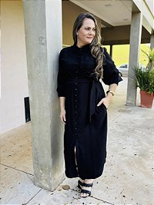 Chemise Preto com Botões