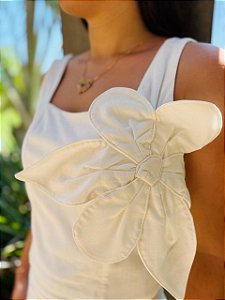Cropped com Flor Aplicada