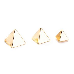 ENFEITE PIRAMIDE LUXO TAMANHO 7 DOURADO PACOTE COM 10 UNIDADES