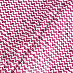 NEW CHEVRON 0.8MM FUNDO DE MALHA COR PINK / BRANCO 1/2 METRO