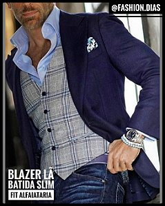 Blazer Masculino Slim Lã Batida