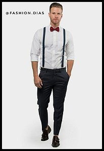 kit de gravata borboleta com suspensório