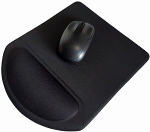 Mouse Pad Ergonomico Apoio com Silicone Gel Formato Retangular Tecido Preto